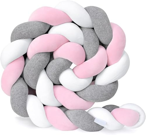 GYCS Letto A ​Treccia Cuscino, Cuscino Intrecciato per Chi Dorme sul Fianco, Paracolpi Lettino Neonato, Cuscino Decorativo, Paracolpi Sponda Sponde Anticaduta,B11,150CM