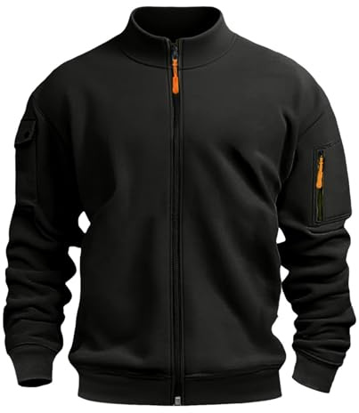 Felpa Uomo Imbottita Con Cappuccio E Zip Invernale Felpa Da Lavoro Maniche Lunghe Leggera E Funzionale Giacca Larghi Sweatshirt Militare Giacca Sportiva Casual Alla Moda Hoodie Per Autunno E Inverno