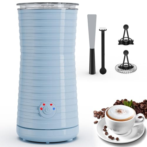 Espumador de Leche 4 en 1 Morpilot, Calienta y Espuma Leche, 240ml | Ideal para Cappuccino, Latte, Café Helado y Chocolate Caliente. Fácil Limpieza y Apagado Automático