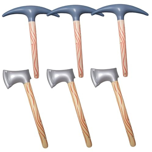 Bemonew 6 pièces pioche Gonflable 23 Pouces Jouets gonflables réalistes en PVC étanches avec Valve Accessoires d'halloween légers à Main pour Cospaly, faveur de fête