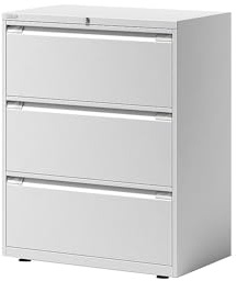 BISLEY Hängeregistraturschrank Essentials, 3 Hängeregistratur H 304 mm, Metall, 696 Verkehrsweiß, 47 x 80 x 100 cm