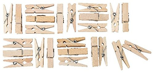 itenga 48 x DekoKlammern 3,5cm Holz MiniHolz-Klammern Wäscheklammern Mini Holzklammern, Deko Klammern, Zierklammern, Größe: ca. 3,5