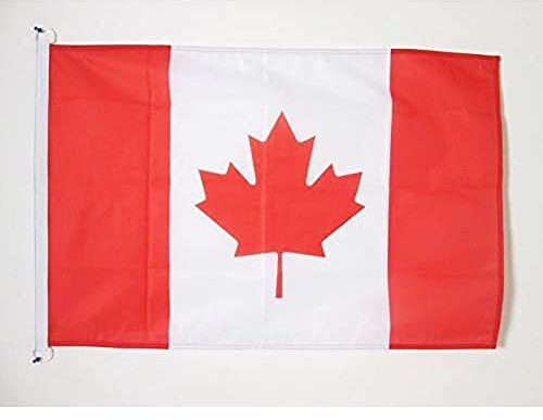 AZ FLAG - Drapeau Canada Spécial Extérieur - 90x60 cm - Pavillon Nautique Canadien En Maille Bloquée Avec Anneaux Plastiques Intégrés - 80g