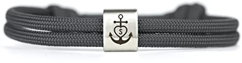 KOMIMAR Surfer Armband GLAUBE LIEBE HOFFNUNG persönliche Initiale im Herzen - viele Farben - personalisiert - Geschenkidee - Jungen Armband - Edelstahlarmband - - Gravur Armband