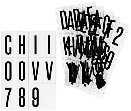 kwmobile lettere integrative per Lightbox A4-105 letterine caratteri neri numeri simboli aggiuntivi per light box led in formato A4