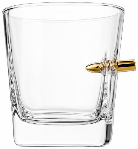 KolbergGlas Whiskyglas mit echtem Projektil Cal 308 – Whiskey Glas mit Kugel, handgefertigt, Geschenk für Männer, Jäger & Whisky-Liebhaber