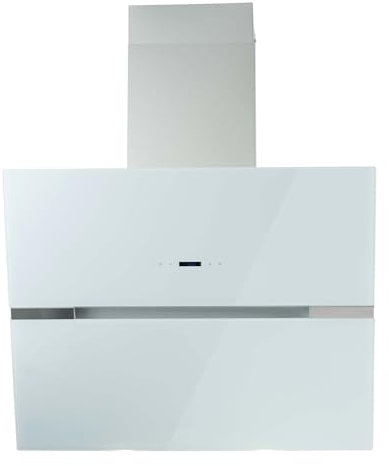 PKM Schräghaube 9080WZ | Dunstabzugshaube | Wandhaube | Abluft | Umluft | Weißes Glas | 90cm