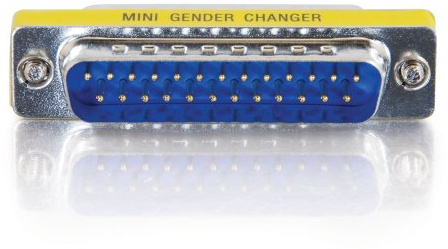 C2G 02776 DB25 M/M Mini Gender Changer/Coupler, Nickel, 6.5 Inch