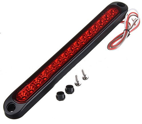HEHEMM Zusatzbremsleuchten, Stoplicht Rücklicht Led Bremslicht Universal 15 LED Rücklicht für Tray Back Ultra Slim Trailer Truck 10-30V (Rot)