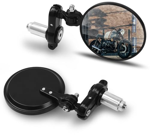 DKMOTORK Cafe Racer Motorcycle Bar End Mirrors for 7/8’’ Handlebars