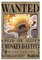 FUKITT Cartoon One Piece Monkey D., Luffy Latest Billion Bailey Wanted Poster Leinwand Poster Schlafzimmer Dekor Sport Landschaft Büro Zimmer Dekor Geschenk Unframe-2 30 x 45 cm