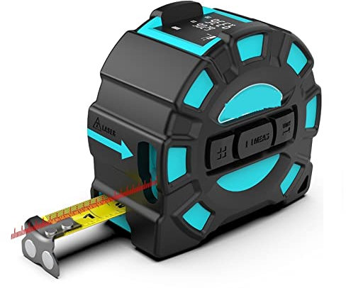 Medida de distancia Telémetro DT11 Cinta métrica láser, Medidor láser digital 2 en 1 de 40M, Herramientas de construcción de telémetro láser Regla de dispositivo de medida Alta precisión y preci