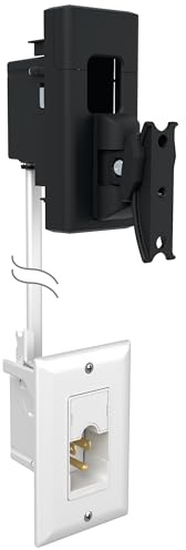 SANUS Speaker Wall Mount + Power Kit - Universal Speaker Mount Tilts, Swivels & Hides Cords Behind Wall w/ 10ft ETL Certified Cable - DIY Install Works w/Sonos Era 100 & Satellite Speakers up to 8lbs