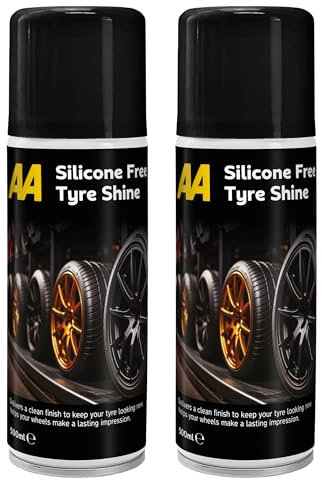 AA Tyre Shine Silicone-Free, 2 x 500 ml, Clean Finish, Aerosol Spray