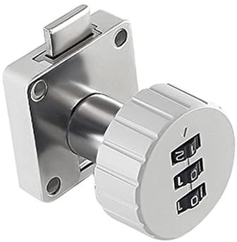 Colcolo Schrank-Code-Schloss, Kombinationsnockenschloss, Aktenschrank-Möbelschloss, Nummernnocken-Code-Schloss, Grau rund 39x39mm