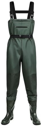 Trampolieri da uomo con stivali, impermeabili, da uomo, da pesca, per uomini e donne, in nylon, per pesca grossa, unisex, per pesca e stagno, caccia, Verde, 43