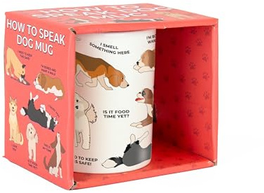 Gift Republic How to Speak Dog Mug – Cute Ceramic Coffee Cup for Dog Lovers – Fun Canine Body Language Guide – Gift-Boxed Novelty Mug, White