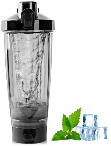 BORDEAG Shaker Elektrisch Eiweiß Shaker, 600 Ml Protein Shaker Flasche, Usb Elektrischer Shaker Proteinshake, Protein Shaker Elektrisch Für Proteinshakes Und Mahlzeitenersatz Shakes(Schwarz)