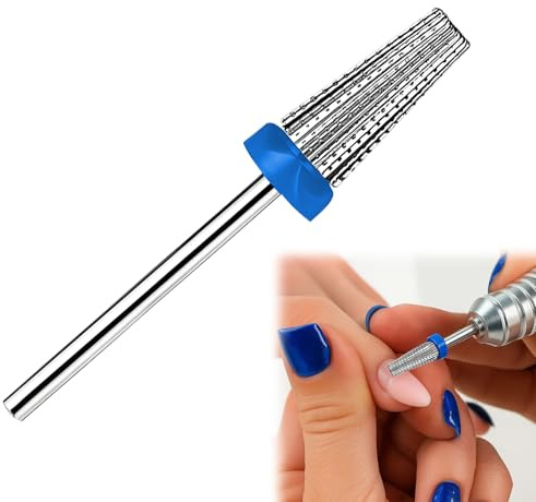 Quvxzy Cône à tête plate Ponceuse Ongles, 3/32 Moyen embout ponceuse ongles, Dissolvant rapide de cuticules pour ongles des mains et des pieds, vernis à ongles en gel (motif de meulage GJ514-20)
