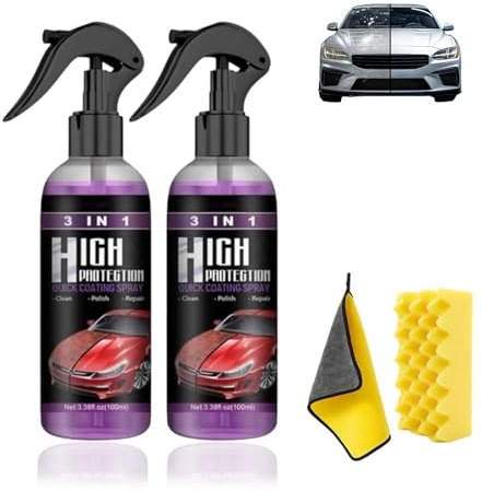 Spray Nano Anti Rayures, 3 En 1 Protection, Anti Rayure Voiture Carrosserie, Spray Anti-Rayures - Verre Liquide Carrosserie, Brillance & Protection Longue Durée (2)