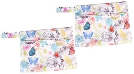 Veemoon Bolsa Portátil Para Toallas Sanitarias 2 Piezas 14x18 Cm Poliéster Estampado Cremalleras Suaves Almacenamiento Compacto Higiene Femenina Viaje Uso Múltiple