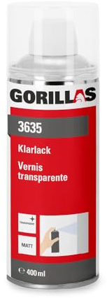Gorillas Klarlack 400 ml Matt transparent – Lackspray – Made in Germany | Profi-Qualität - Transparenter Lackiereffekt - Schnelle Trocknung - Einfache Verarbeitung - Hohe Ergiebigkeit