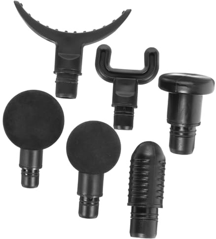 Massagepistolenaufsätze 6 Stück Schwarz Abs Körpermassagekopf | Adapter für Tragbares Massagegerät, für Läufer und Kraftsportler, Arc Form, mit 6 Teilen