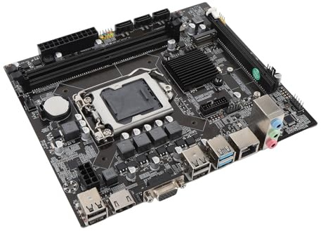 FAUOSWUK H110 Motherboard, 2x DDR4 SO DIMM Slots Up to 32GB, M.2 Slot for NVMe and NGFF, VGA and HD Display Interfaces, with Solid State Capacitors, for LGA 1151 Celeron