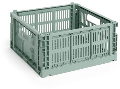 HAY - Colour Crate Korb Square M, 29,5 x 29,5 cm, salbeigrün, recycled