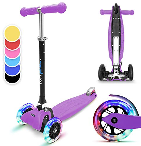 Fun Pro ONE Roller, der Sichere Premium Roller Kinder 3 Jahre, LED Räder, faltbar, ab Kleinkind Junge Mädchen, Kinderroller, 3 4 5 6 Jahre
