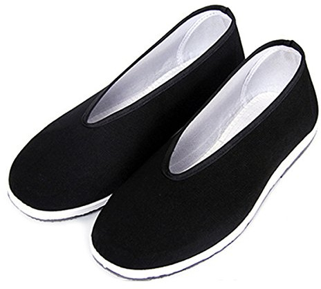 YunPeng Chinese Traditional Old Beijing Shoes Unisex Martial Art Kung Fu Tai Chi Rubber Sole Shoes Black US 9