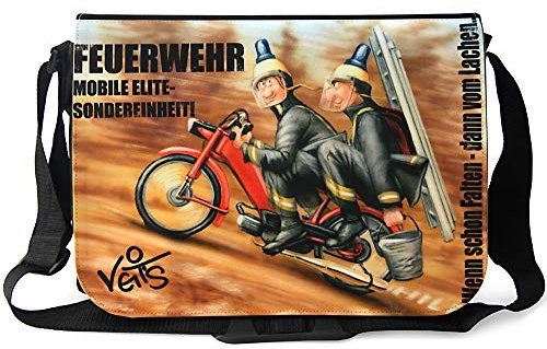 Veit'S Gute Laune Tasche Schultertasche Schultasche College Tasche mit Motiv Feuerwehr Mobile Elite Spezialeinheit - TAB0120