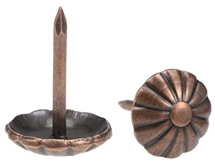 sourcing map 30Stk.Polsternägel Tacks 11mm Durchmesser Rundkopf Antik Stecknadeln Kupfer