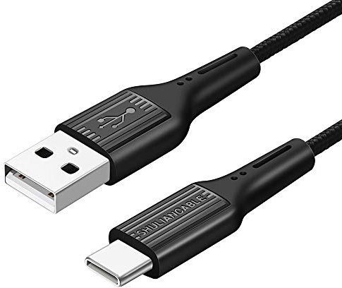 SHULIANCABLE Cavo USB C, 3A Cavo USB Type-C Ricarica Rapida in Nylon, Compatibile per Samsung S21 S20 S10 S9 S8 Note10 9 8, Xiaomi, Google Pixel, LG, Sony (1M, Black)