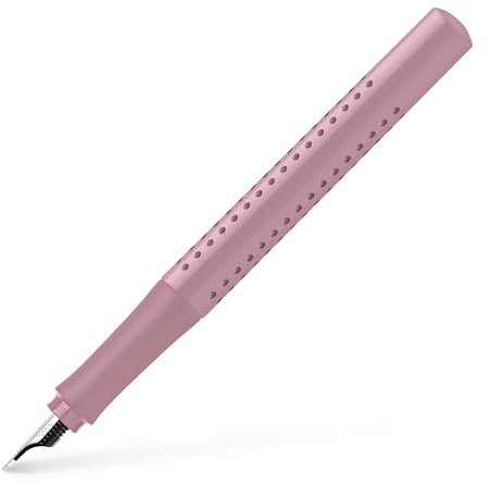 Faber-Castell 140824 - moderner Füller Grip 2010 mit Ergonomisches Design und Hochwertige Konstruktion, Füller breite Feder M, Nachfüllbar inkl. Tintenpatrone - rose shadows, 1 Stück