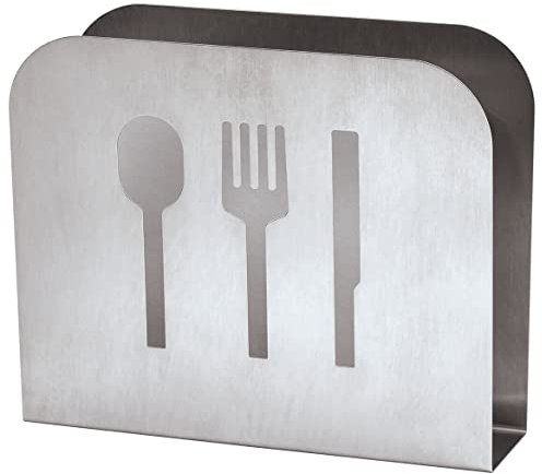 Serviettenhalter aus Edelstahl | 10x3,8x12 cm Serviettenablage für Tisch, Küche, Bar, Gastronomie | Serviettenständer, langlebig | Serviettenspender Stehend - Serviettenbox für Restaurants & Bistros