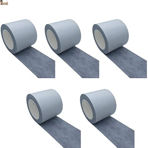 BricoLoco.com Cinta adhesiva unión césped artificial ¡¡BUTILO!! Pack 5 rollos. Exterior interior. Ancho 10 cms. Banda pegamento adhesivo con no tejido de polipropileno (Pack 5 uds., Rollo 10 metros.)