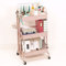 Craftelier - Chariot d'organisation en métal à 3 Plateaux | 4 Roues pivotantes 360º avec Freins | Charge des Plateaux 2,99 kg | Distance Entre Plateaux 25,5 cm | Dimensions 78 x 40 cm - Couleur Rose