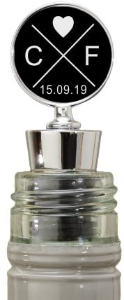 Personalised Engraved Bottle Stopper Initials & Date Gift for Bride and Groom Wine Lovers Gift Wine Bottle Stopper Champagne Stop