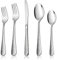 Herogo Lot de 60 couverts en acier inoxydable pour 12 personnes, avec couteau, fourchette, cuillère, élégante poignée de marteau argentée, couverts pour maison, fête, restaurant, passe au