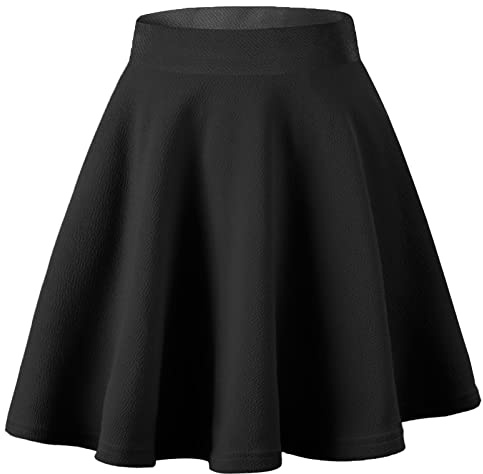 Dressever Damen Vielseitige Dehnbaren Casual Rock | Tennisrock;Tanzrock;Basic Minirock;Informell Kleidung;Hohe Taille A-Linie Minirock; Geburtstagskleid;Date-Minirocks