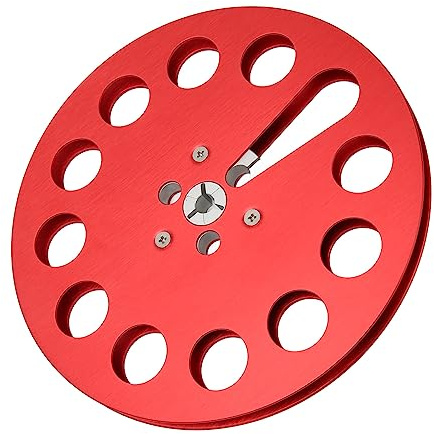 Carrete de Cinta Vacío de 1/4 7 Pulgadas, Carrete de Recogida de Audio de Carrete Abierto, Carrete Abierto Universal de 11 Agujeros, Carrete Vacío de Cinta de Sonido (Rojo)