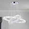 Finktonglan LED moderno lampadario di cristallo a soffitto anello regolabile in acciaio inox luce a sospensione 30 * 50cm (Bianco freddo)