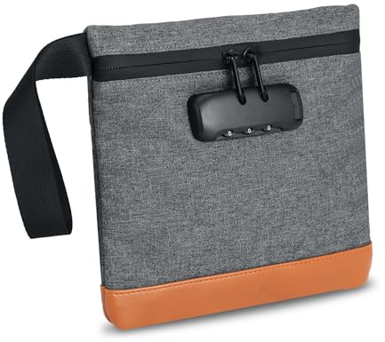 Wasserdichte Tasche 20 * 18,8cm, Brifit Geruchsdichte Tasche mit Zahlenschloss, Geruchsdichte Geldbeutel, Reise-Aufbewahrungstasche mit Carbon Gefüttert, für Ihr Zubehör, Reiselagerung