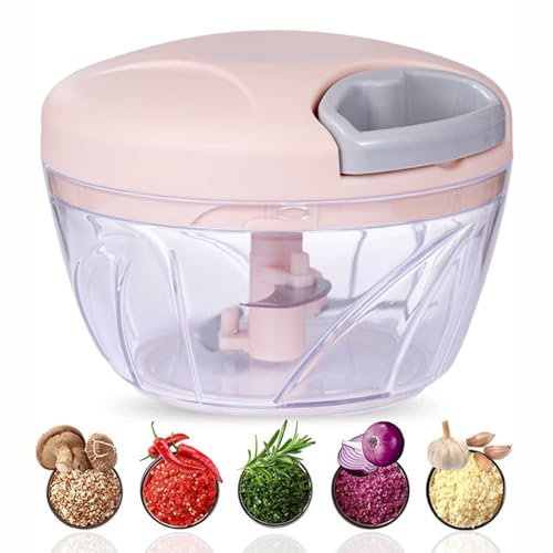 500Ml Cortador De Verdura Picadora Verduras Cortador Cebolla Diseño De Cordón Manual, Transparente, Para Cortar Cebollas, Ajos, Frutas Y Verduras.