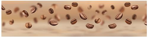 wandmotiv24 Fototapete panorama Kaffee Bohnen, selbstklebende Strukturtapete 260g - Klein (200x50cm) Bohnen, Kaffee, braun, Coffee M0038