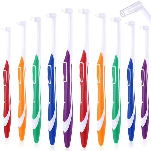 10 Stück Tuft Zahnbürste, Mini Zahnbürsten Einbüschelbürste Getuftet Bürste | Weich Wisp Büschelzahnbürste Kleine Zwischenräume Toothbrush für Zahnspange