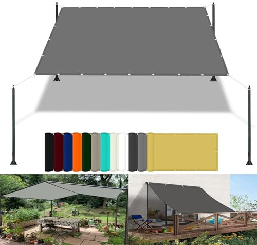 Telo di ricambio per ombrellone 2.8 x 3 m Impermeabile Rete Telo Ombra con Occhielli Protezione Raggi UV HDPE Rete Parasole per Esterno Giardino Arredo, Grigio Chiaro