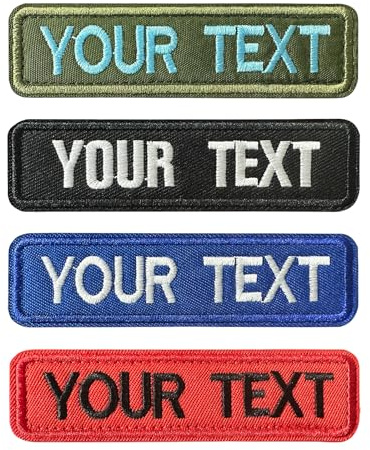 2PS Personalisierte Bestickte Namensaufnäher, Militär Aufnäher Namensschild | Klettverschluss oder zum Aufbügeln, Mehrere Farboptionen, taktische Aufnäher, gestickte Aufnäher für Uniformen, Westen Jacken