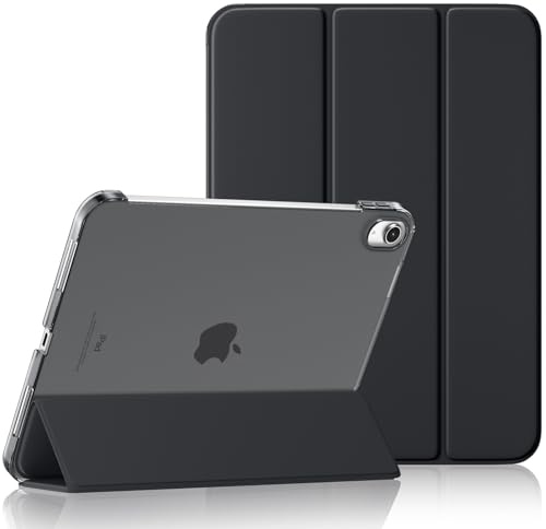 Maledan Hülle für iPad A16 11/10 Generation (2025 11 Zoll/2022 10,9 Zoll) | Schlankes Leichtgewicht Transluzente PC Rückseite Stoßfeste Case Schutzhülle für iPad 10, Auto Schlafen/Wachen, Schwarz